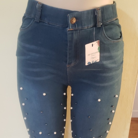 Dark Denim Ladies High Waisted Jeans S/M - Picture 3 of 5